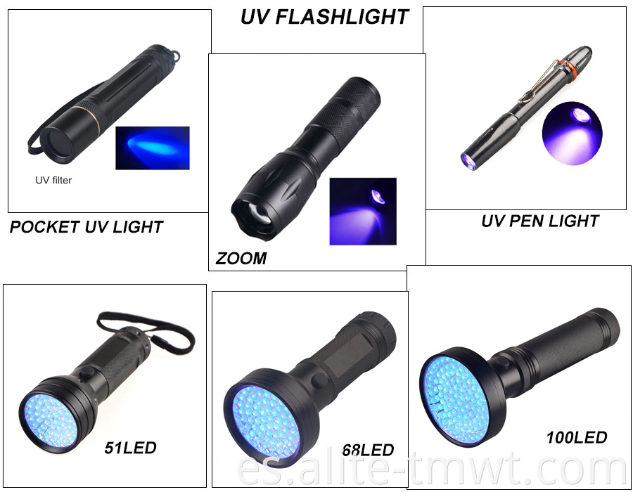 Detector de manchas de orina de mascotas Ultra Violet 395Nm 14 LED UV Linterna Torch para emergencia al aire libre